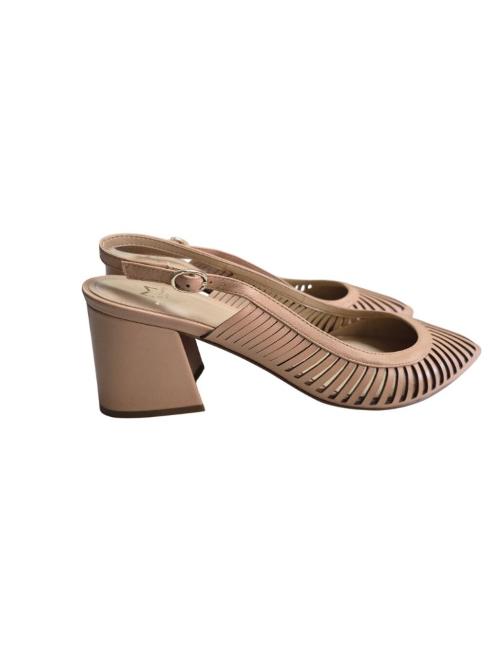 Marc Fisher LTD Zabie Natural Leather Block Heel Slingback Pumps Size 9.5M - Picture 10 of 16
